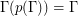 $ \Gamma(p(\Gamma)) = \Gamma $