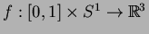 $f:[0,1]\times S^1\to\mathbb{R}^3$