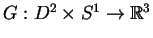 $G:D^2\times S^1\to\mathbb{R}^3$